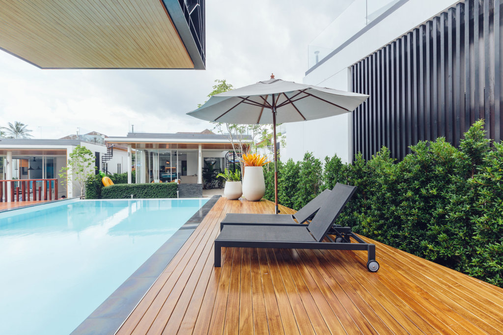 Private swimming pool at luxury villa